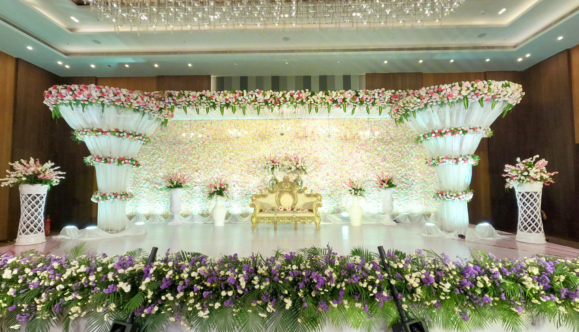 Luxury Wedding Stage Decoration by Dreams Inc Wedding Event Management Company in Mysore